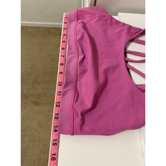 Lululemon Pink Sports Bra Size M Active Workout Yoga Gym Running Scoop Neck - Picture 5 of 15